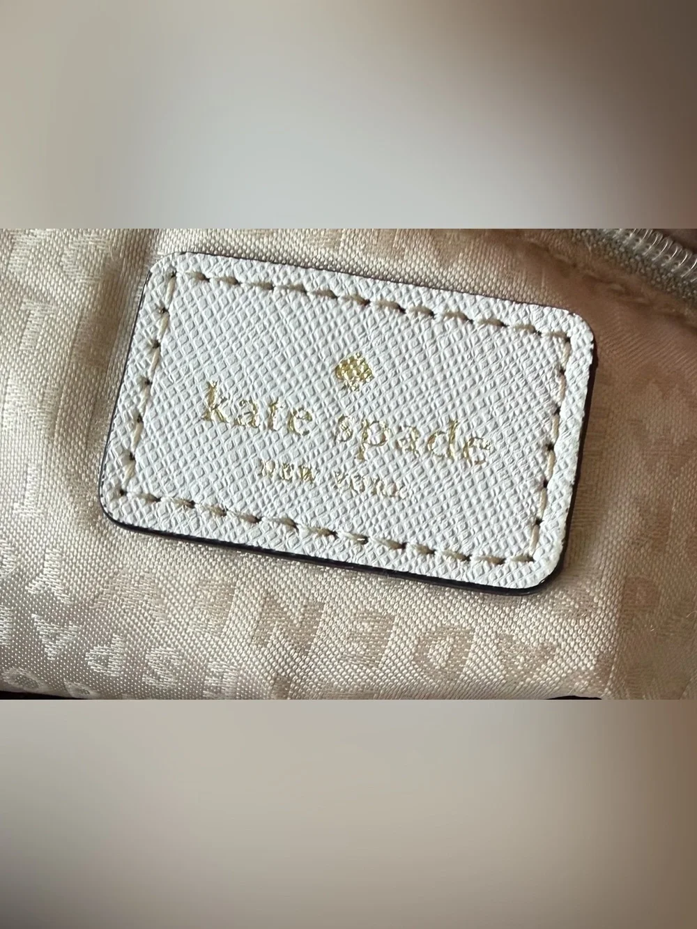 kate spade Two-Tone Cream and Black Saffiano Satchel